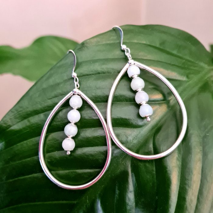 Semi Precious Amazonite Gemstone & Silver Teardrop Earring's