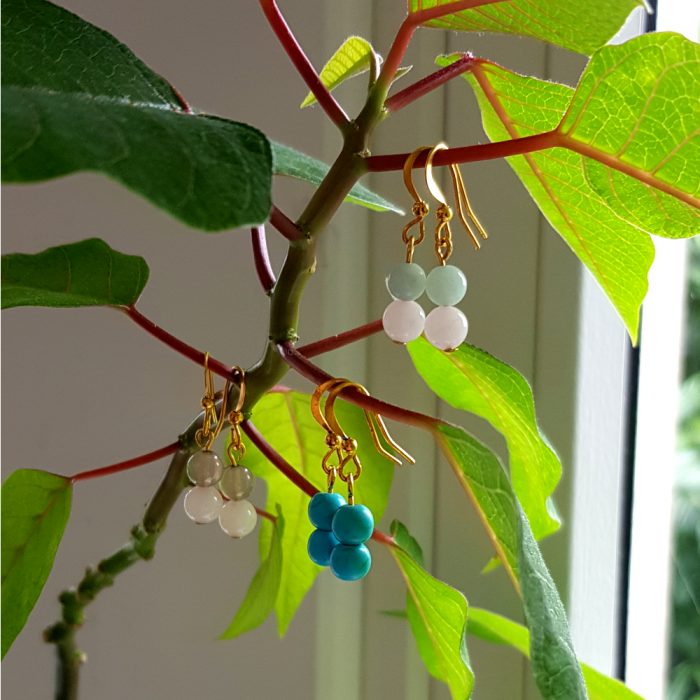 Semi Precious Gemstone, Gold Plated Earrings - Choose Gemstone's!
