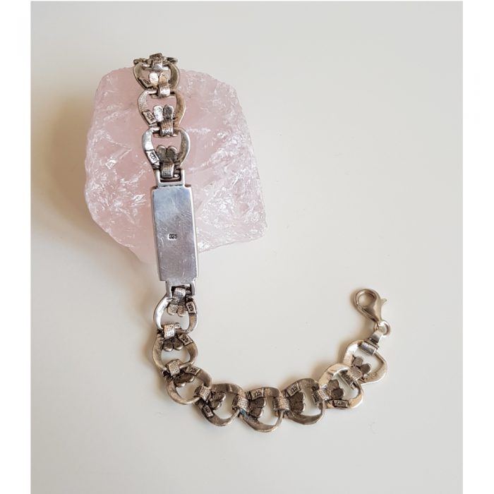 Sterling Silver 925 Heart Ribbon Link & Moonstone Bracelet - Image 2