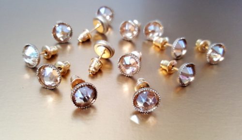 Golden Swarovski Crystal Gold Plate Stud Earrings