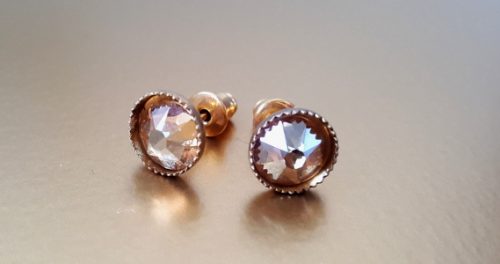 Golden Swarovski Crystal Gold Plate Stud Earrings