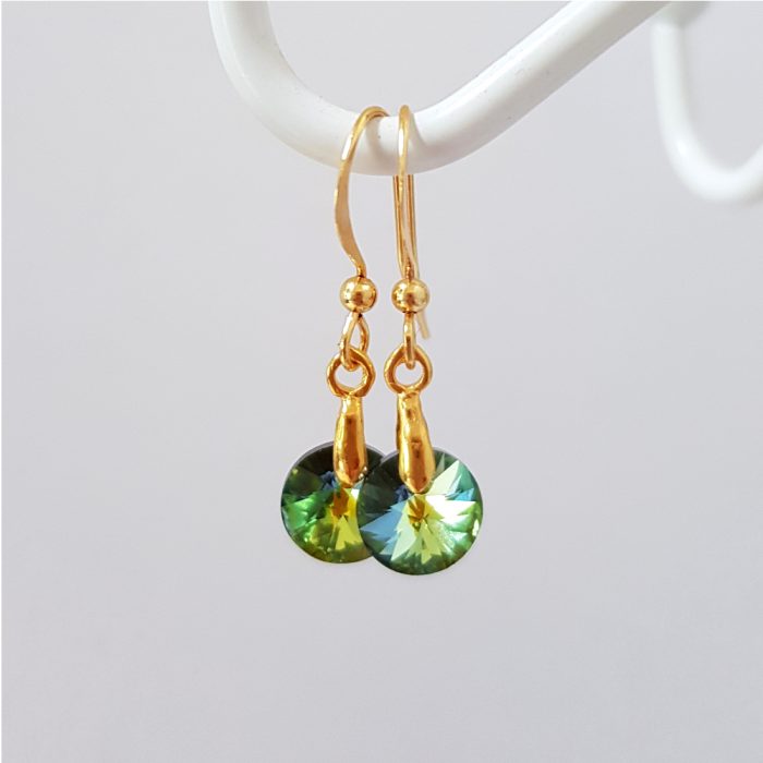 Swarovski Rivoli Crystal, Gold Plate Earrings - Choose Your Favourite Crystal!