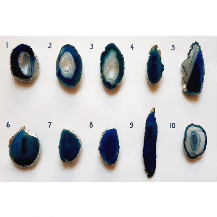 Beautiful Blue Agate Geode Crystal Brooches. - Image 2