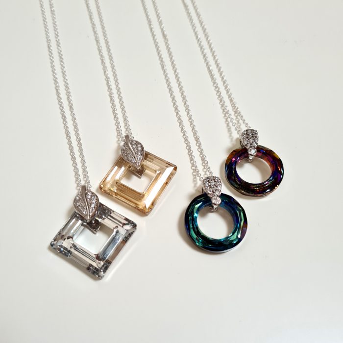 Swarovski Cosmic Crystal Ring Pendant Necklace - Choose Crystal!