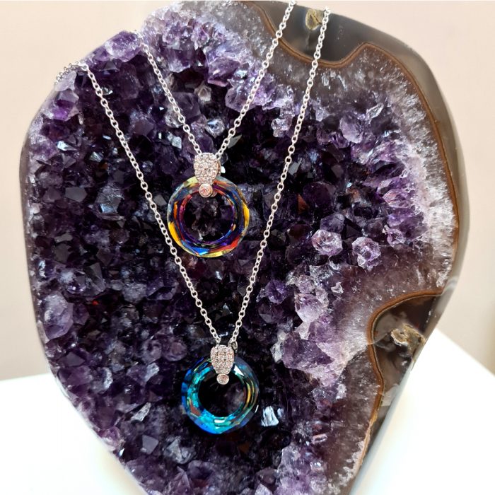 Swarovski Cosmic Crystal Ring Pendant Necklace - Choose Crystal! - Image 3