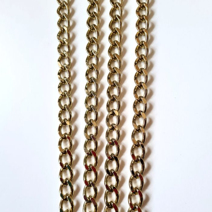 Gold 8mm Diamond Cut Curb Chain - Choose Length. - Image 2