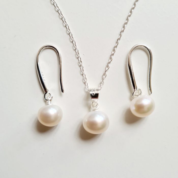 Ivory Freshwater Pearl & Sterling Silver Jewellery Set - Image 5