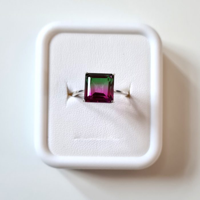 Fluorite Quartz Solitaire Ring - Image 2